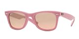 RAY BAN 2140 ORIGINAL WAYFARER 968 3E PINK PLASTIC SUNGLASSES by