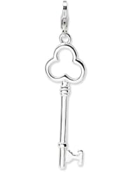 Sterling Silver Polished Key with Lobster Clasp Charm