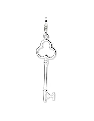 Sterling Silver Polished Key w/Lobster Clasp Charm