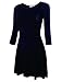 TAM WARE Women's Casual Slim Fit and Flare Round Neckline Dress TWCWD052-BLACK-US S/M(Tag Size M)