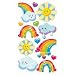 Metallic Dimensional Stickers: Kawaii Rainbows