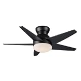 Casablanca Fans C35G707H 44 Isotope Contemporary Flush Mount Iron Ore Ceiling Fan w/ Light & Remote
