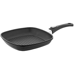 Berndes 031196 Vario Click Induction Aluguss Grillpfanne antihaft mit abnehmbarem Griff 26 x 26 cm