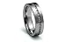 Stainless Steel Ring Satin Flat Center with CZ Eternity Band 6mm