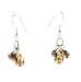Brown Freshwater Pearl and Crystal cluster earring 1 silver tone hook