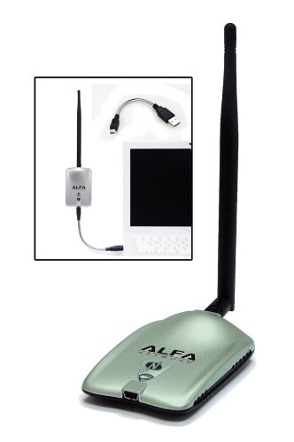 Alfa AWUS036NH 2000mW 2W 802.11g/n High Gain USB Wireless G / N Long-Range WiFi Network Adapter with 5dBi and 9dBi Screw-On Swivel Rubber Antenna and Mini bendable Flex cable for Better adjustment