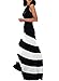 Anni Coco® Women's Classy Halter Black White Striped Party Evening Maxi Dresses