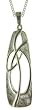 Silver Celtic Dropper Pendant 18 Curb Chain