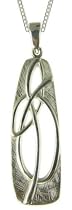 Silver Celtic Dropper Pendant 18" Curb Chain