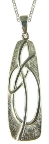 Silver Celtic Dropper Pendant 18 Curb Chain