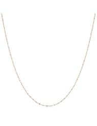 Rose Goldtone Finish Silver Bar Bead Chain Necklace, 20"