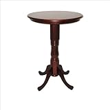 Pedestal Pub Table with Traditional Style in Light Cherry Finish