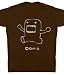Domo-kun Officially Licensed Line Art Outline Art Brown Tee Shirt T-shirt