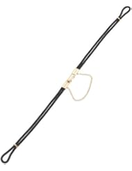 Hadley-Roma Womens LB1021LYRE Vintage Ring-End Black Cord Gold Watchband
