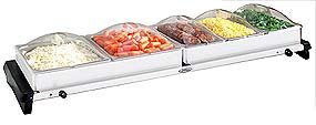 Broil King Grand Buffet Server with Clear Lids 15.25x46x7.88-in.