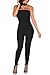 Dearlovers Women Strapless Bodycon Jumpsuit with Choker Medium Black