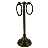 Counter Top 2 Ring Guest Towel Holder Matte Black Free Shipping!