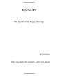 Equality: The Quest for the Happy Marriage