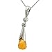 Citrine Drop Pendant with Diamond on Chain .01cttw