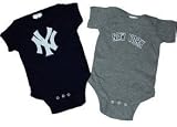 MLB Newborn Baby Creeper Home and Away Sets Made In The USA (0-6 Months, New York Yankees)