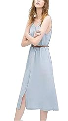 Denim Tea Length  Dress