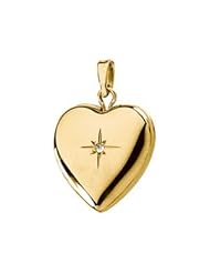 N/A 14K Yellow Gold Heart Locket W/Diamond