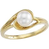 06.00 Mm 14K Yellow Gold Cultured Pearl Ring