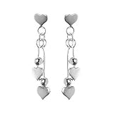 Sterling Silver Heart with Drops Post Earring