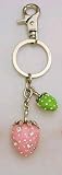 Jeweled Strawberry Keychain with Clip