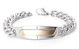 Dolan Bullock Sterling Silver 14K Gold Signet ID Bracelet