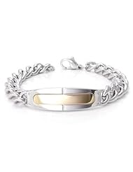 Dolan Bullock Sterling Silver 14K Gold Signet ID Bracelet