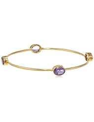 Gold Plated Sterling Silver Bangle Bracelet, 8"