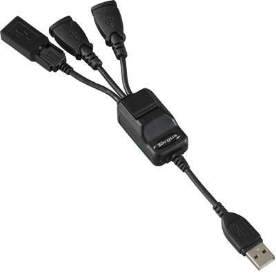 Targus 4-Port USB 2.0 Bend-a-Hub with Mini USB Adapter ACH103US (Black)