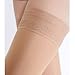 BriteLeafs Opaque Thigh High Compression Stockings Firm Support 20-30 mmHg, Stay-Up Lace Top, Silicone Band, Profssional Grade Graduated Compression - Beige, Medium, Closed Toe