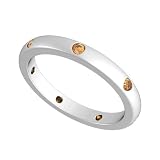 14k White Gold Bezel set Citrine Semi Eternity Band Ring