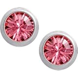 4mm Pink Cubic Zirconia Titanium Stud Earrings