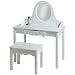 Child's Vanity and Bench in White