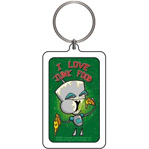 Click here to buy Invader Zim Gir I Love Junk Food Lucite Keychain.