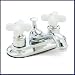 Chrome Bathroom Lavatory Faucet with Porcelain Cross Handles