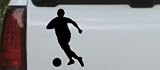 Car Sport-Soccer Player Sports Car Window Wall Laptop Decal Sticker -- Black 8in X 5.2in