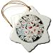 Spring Crocus Flowers Mosaic Tiles - 3 Inch Snowflake Porcelain Ornament