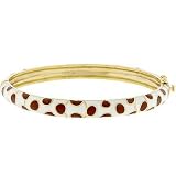 New C.ALAN COMPANY 14k Gold Bonded Bangle Bracelet with a Spotted Enamel Design in Goldtone