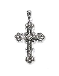 Sterling Silver Marcasite Cross Pendant