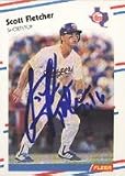Scott Fletcher, Texas Rangers, 1988 Fleer Autographed Card