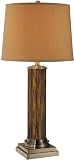 Broderick Table Lamp in Antique Brass and Walnut
