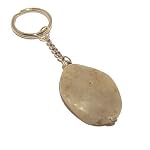 Lepidolite Keychain 01 White Wavy Oval Silver Key Ring Crystal Healing