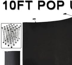 10'x8' Portable Trade Show Display Booth Pop Up Black w/ Case