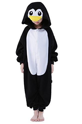 Newcosplay Children Unisex Pajamas Kids Animal Costume Cosplay Sleeping Wear (115, Penguin)