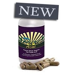 2 bottles, 100% Organic PURE ACAI Sambazon Pure Freeze Dried Fruit Berry, (120 Capsules ea bottle)