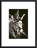 Bike Crash, Off-Road by Bill Greene 8.00X10.00 Framed with Black Metal Frame